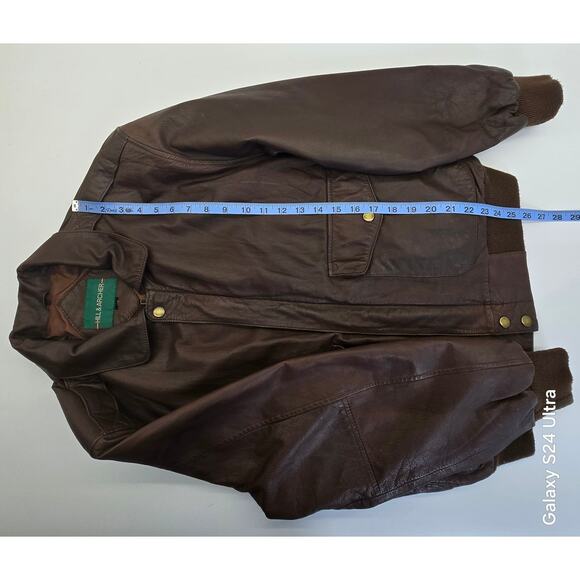 Vintage Hill & Archer Brown Leather Aviator Flight Bomber Insulated Jacket Men M - Picture 5 of 10